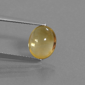 2.97克拉天然黄金色黄水晶，椭圆形切割，10.5×8.6毫米，透明