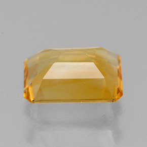 1.85克拉天然黄色黄水晶，祖母绿式切割，8.9×7毫米，VVS-VS
