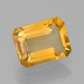 1.90克拉天然黄色黄水晶，祖母绿式切割，8.9×6.9毫米，VVS-VS