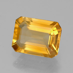 1.90克拉天然黄色黄水晶，祖母绿式切割，8.9×6.9毫米，VVS-VS