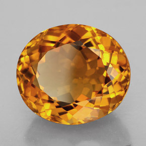 11.83克拉天然橙色黄水晶，椭圆形切割，15.8×13.8毫米，IF