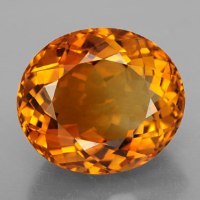 11.24克拉天然橙色黄水晶，椭圆形切割，15.7×13.6毫米，VVS