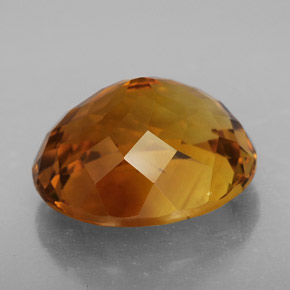 11.24克拉天然橙色黄水晶，椭圆形切割，15.7×13.6毫米，VVS