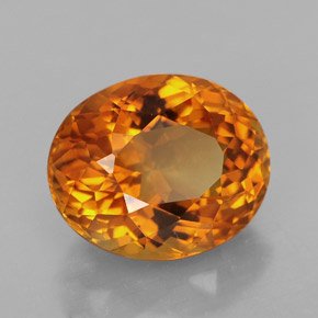 6.55克拉天然橙色黄水晶，椭圆形切割，13.1×10.9毫米，VVS