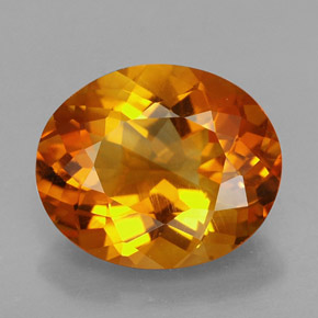 4.27克拉天然橙色黄水晶，椭圆形切割，12.5×10.4毫米，VVS