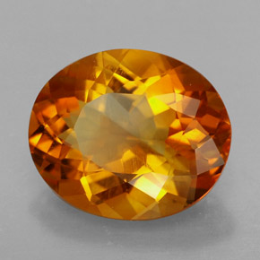 4.27克拉天然橙色黄水晶，椭圆形切割，12.5×10.4毫米，VVS
