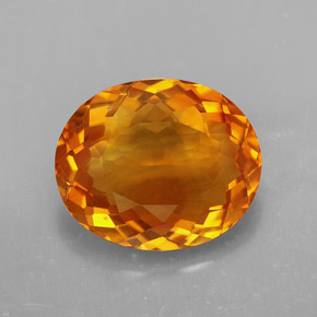 4.70克拉天然橙色黄水晶，椭圆形切割，12.9×10.8毫米，VVS-VS