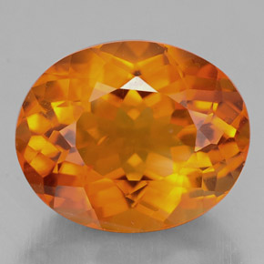 4.60克拉天然橙色黄水晶，椭圆形切割，12.1×10毫米，VVS-VS