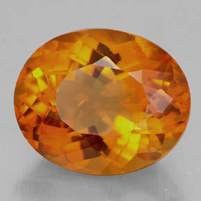 4.60克拉天然橙色黄水晶，椭圆形切割，12.1×10毫米，VVS-VS