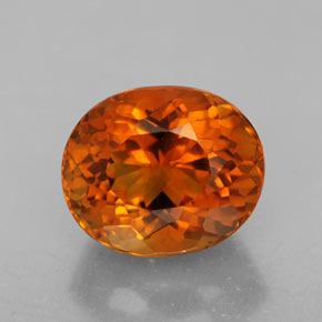 5.81克拉天然橙色黄水晶，椭圆形切割，12×10.1毫米，VVS-VS