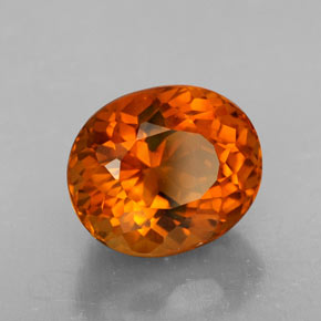 5.81克拉天然橙色黄水晶，椭圆形切割，12×10.1毫米，VVS-VS