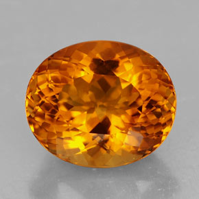 7.16克拉天然橙色黄水晶，椭圆形切割，13.3×11.3毫米，IF