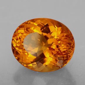 7.16克拉天然橙色黄水晶，椭圆形切割，13.3×11.3毫米，IF