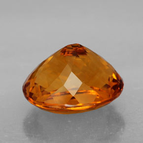 7.16克拉天然橙色黄水晶，椭圆形切割，13.3×11.3毫米，IF
