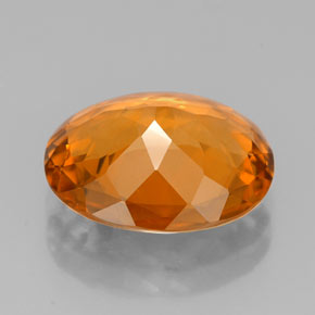 3.47克拉天然橙色黄水晶，椭圆形切割，12.1×10.1毫米，VVS