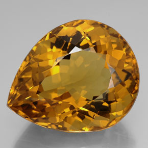 114.05克拉天然黄色黄水晶，梨形，37.2×30.4毫米，IF