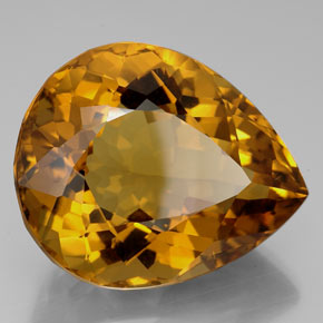 114.05克拉天然黄色黄水晶，梨形，37.2×30.4毫米，IF