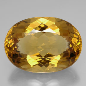 99.25克拉天然黄色黄水晶，椭圆形切割，36.5×26.3毫米，IF