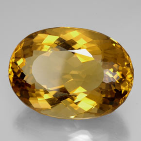 99.25克拉天然黄色黄水晶，椭圆形切割，36.5×26.3毫米，IF