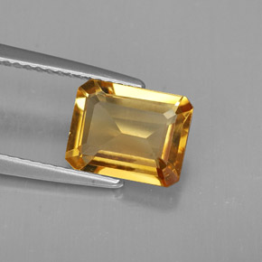 1.89克拉天然黄色黄水晶，祖母绿式切割，9.1×7.2毫米，VVS-VS