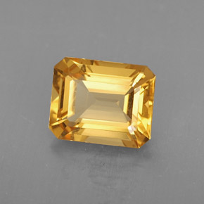 1.74克拉天然黄色黄水晶，祖母绿式切割，8.9×6.9毫米，VVS-VS