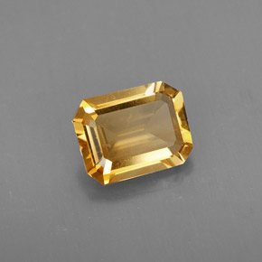 1.80克拉天然黄色黄水晶，祖母绿式切割，8.8×6.8毫米，VVS-VS