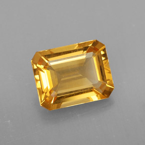 2.00克拉天然黄色黄水晶，祖母绿式切割，9.1×7.1毫米，VVS