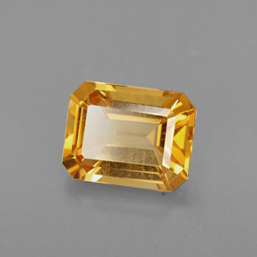 1.97克拉天然黄色黄水晶，祖母绿式切割，8.8×6.9毫米，VVS