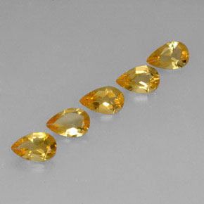 3.08天然金色黄水晶，梨形，8×5.1毫米，VVS