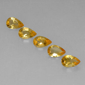 3.08天然金色黄水晶，梨形，8×5.1毫米，VVS