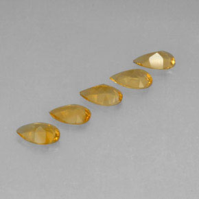 3.08天然金色黄水晶，梨形，8×5.1毫米，VVS