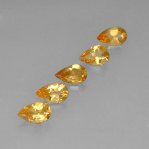 3.12天然金色黄水晶，梨形，7.9×5毫米，VVS