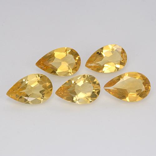 3.17天然金色黄水晶，梨形，7.9×5.1毫米，VVS-VS