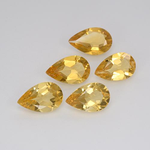 3.17天然金色黄水晶，梨形，7.9×5.1毫米，VVS-VS
