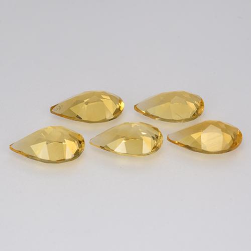 3.17天然金色黄水晶，梨形，7.9×5.1毫米，VVS-VS
