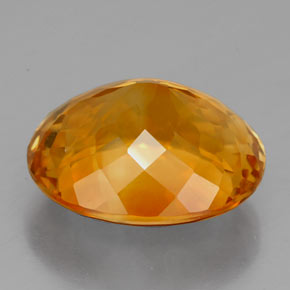 6.58克拉天然橙色黄水晶，椭圆形切割，13.3×11.5毫米，VVS