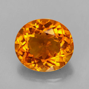 3.37克拉天然橙色黄水晶，椭圆形切割，10.5×9.4毫米，VVS