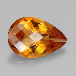 4.66克拉天然橙色黄水晶，梨形，15.3×10.3毫米，VVS