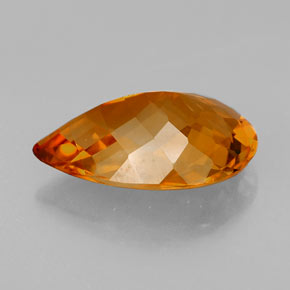 4.66克拉天然橙色黄水晶，梨形，15.3×10.3毫米，VVS