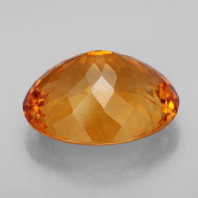 14.55克拉天然橙色黄水晶，椭圆形切割，18.1×15毫米，IF