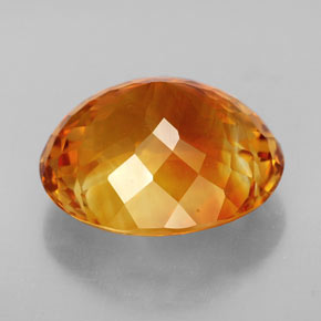 13.09克拉天然橙色黄水晶，椭圆形切割，16.6×14.6毫米，IF