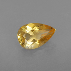0.70克拉天然黄色黄水晶，梨形，7.8×5.1毫米，VVS