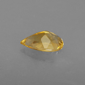 0.70克拉天然黄色黄水晶，梨形，7.8×5.1毫米，VVS