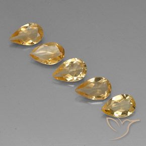 3.03ctw 天然 浅金色 黄水晶, 梨形, VVS