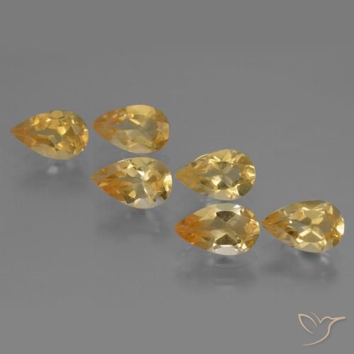 4.70ctw 天然 Medium Gold  黄水晶, 梨形, VVS