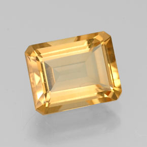 2.18克拉天然黄色黄水晶，祖母绿式切割，8.9×7.1毫米，VVS
