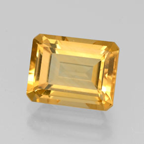 2.21克拉天然黄色黄水晶，祖母绿式切割，8.9×7.1毫米，VVS