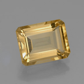 2.10克拉天然黄色黄水晶，祖母绿式切割，8.9×7.1毫米，VVS