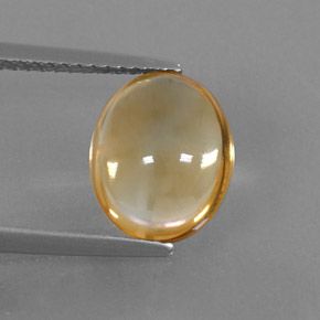 2.63克拉天然黄色黄水晶，椭圆形切割，10.4×8.5毫米，透明