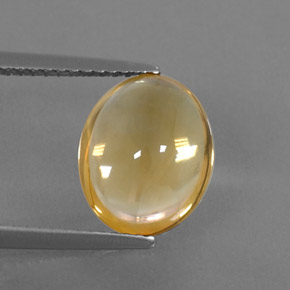 3.02克拉天然黄色黄水晶，椭圆形切割，11.1×9毫米，透明